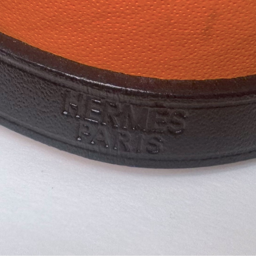 Hermès Hapi Bracelet Black Calfskin Silver H Buckle 9in Japan Exclusive RARE - Picture 6 of 10